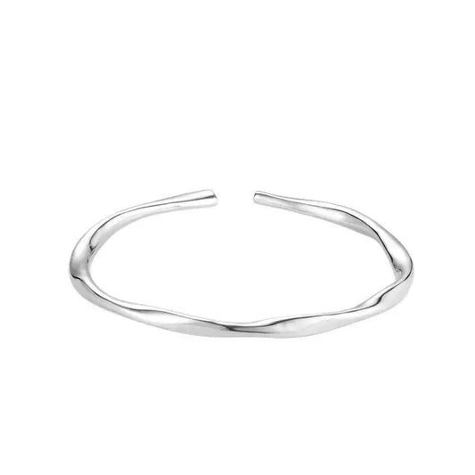 Minimalist Silver Bracelet | Front View