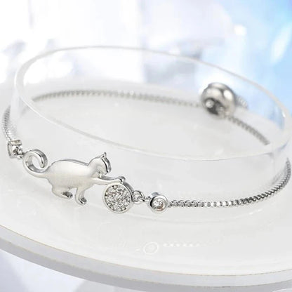 silver purrplay bracelet, product image, front view