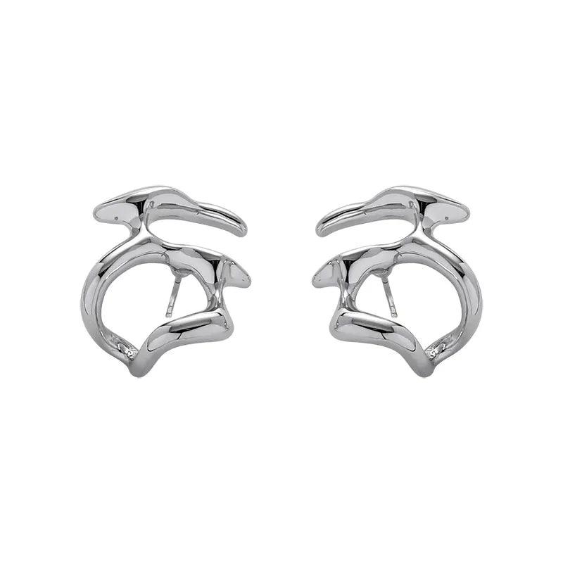 Silver Hydro Earrings | Product Front View