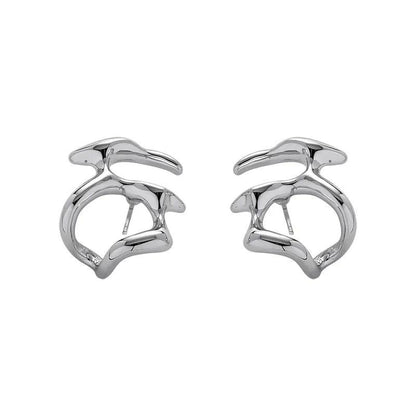 Silver Hydro Earrings | Product Front View