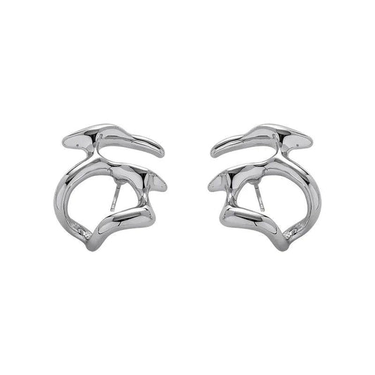 Silver Hydro Earrings | Product Front View