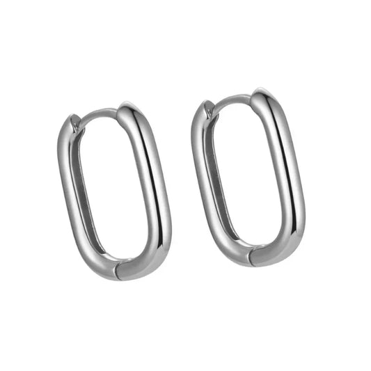 silver lavinia earrings, product image, front view