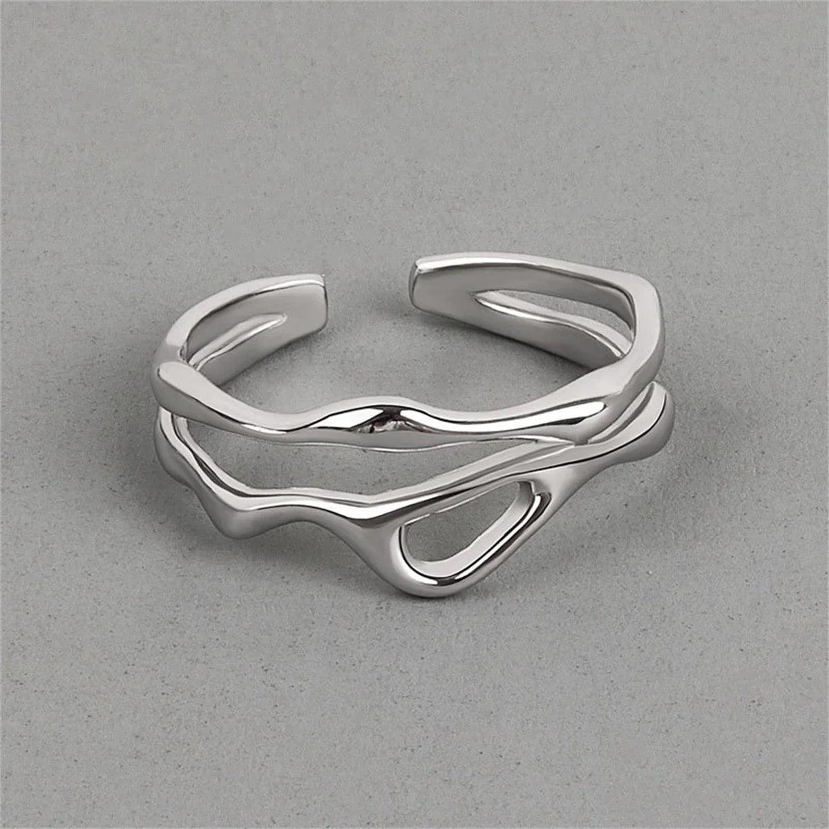 Timewarp Silver Ring | Front View