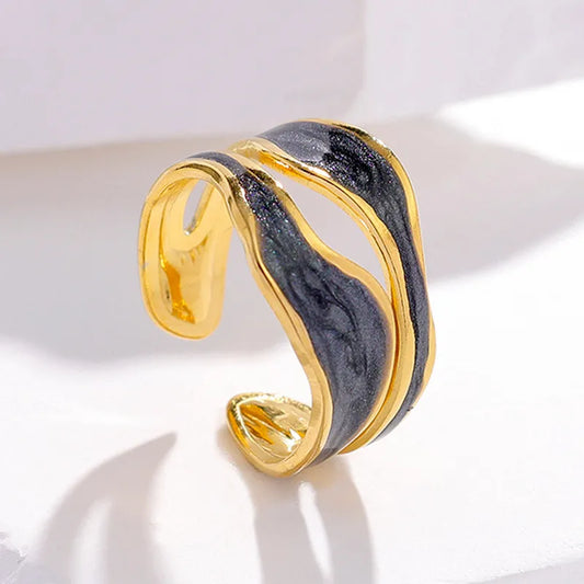 Gold Dark Star Dust Ring | Front View