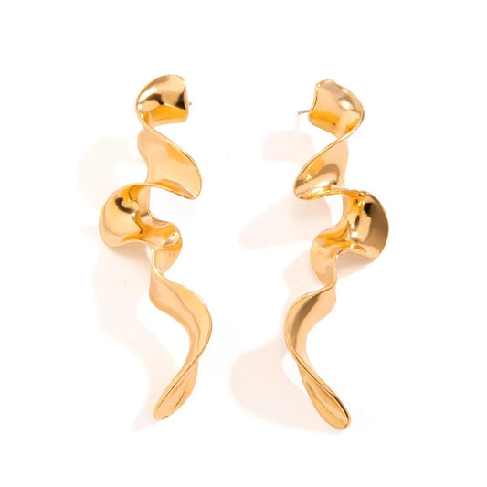 Gold Fusion Earrings | Front View