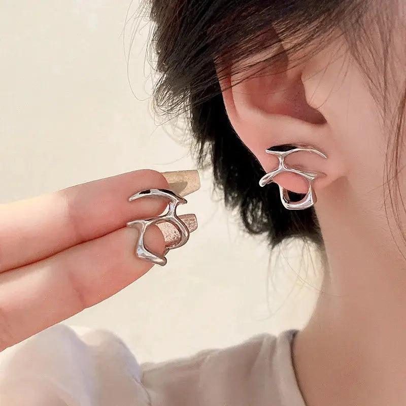 Silver Hydro Earrings | On Ear