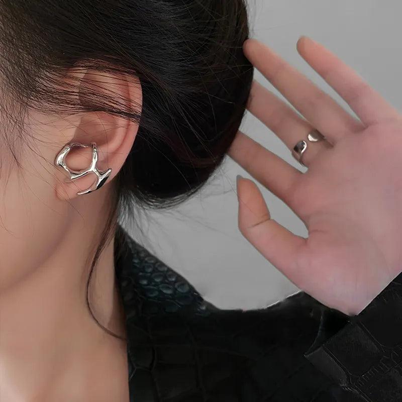 Silver Hydro Earrings | On Ear