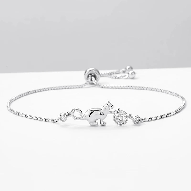 silver purrplay bracelet, product image, front view