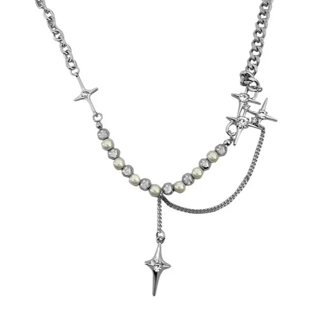 silver star pegasi necklace, product image, front view