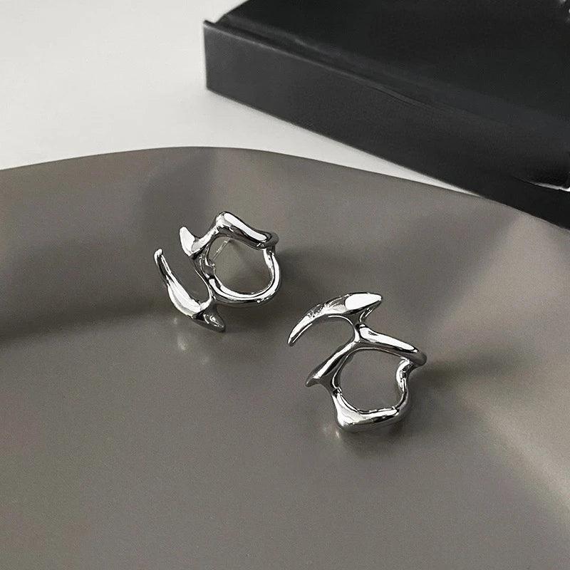 Silver Hydro Earrings | Product Side View