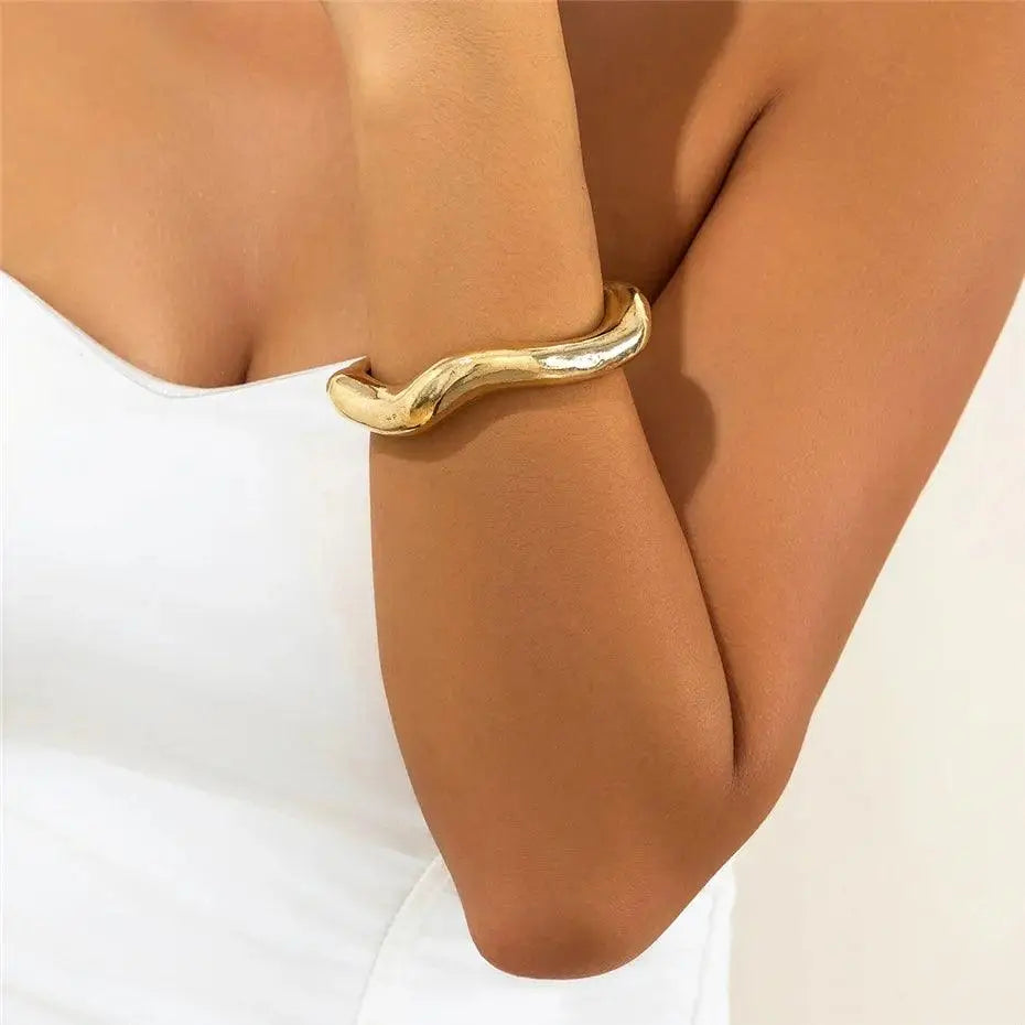 Gold Torque Bangle | On Hand