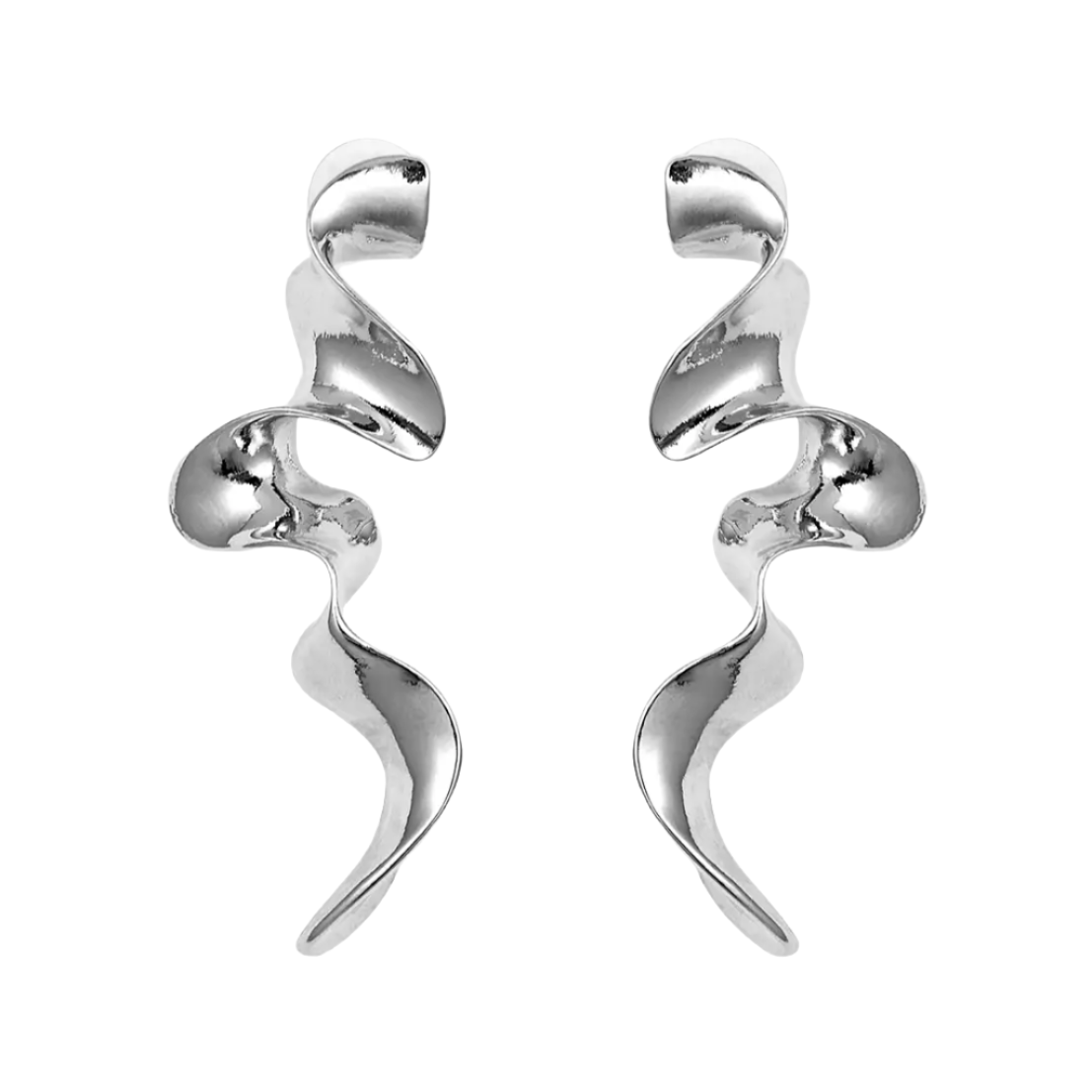 Silver Fusion Earrings | Front view