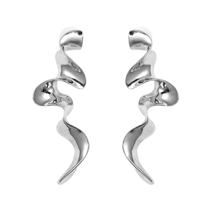 Silver Fusion Earrings | Front view